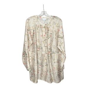 J. Jill Women’s Floral Sheer Linen-Blend Tunic SZ M